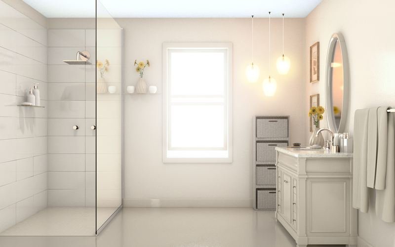 Salle d'eau avec douche
